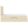 vidaXL Легло с място за съхранение и LED Кремав 120 x 200 cm Полиестер