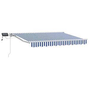 vidaXL Ръчна рамка за сенник с LEDs Синьо и бяло 2,5 x 2 m