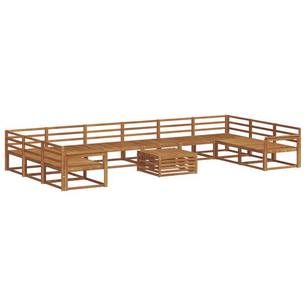 vidaXL Комплект дивани за открито 11 pcs Естествен