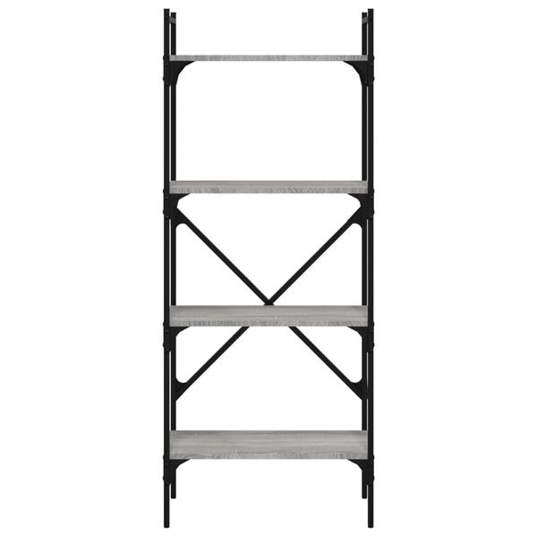 vidaXL Библиотека 4 рафта сив сонома 56x31,5x138,5 см инженерно дърво