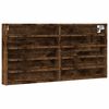 vidaXL Шкаф витрина, опушен дъб, 100x8,5x50 см, инженерно дърво