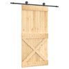 vidaXL Преплъзваща се врата Естествено и черно 100 x 210 cm
