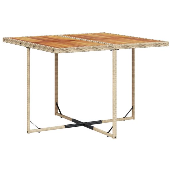 vidaXL Градински комплект с възглавници, 11 части, бежов полиратан