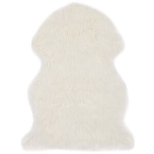 vidaXL Килим, 60x90 см, изкуствена овча кожа, бял