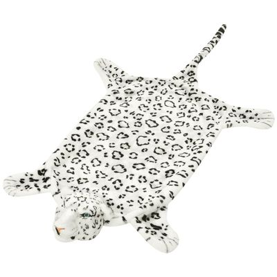 vidaXL Плюшен килим "леопард", 139 см, бял