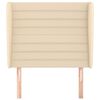 vidaXL Горна табла за легло с уши, кремава, 103x23x118/128 см, плат
