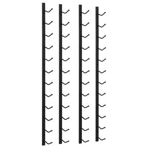 vidaXL Стойки за вино за 12 бутилки стенен монтаж 2 бр черни желязо