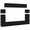 vidaXL Комплект ТВ шкаф 8 pcs Черния дъб Инженерно дърво