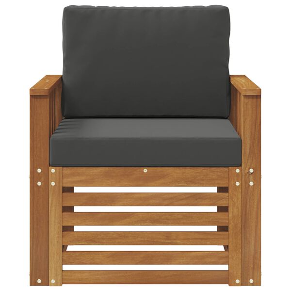 vidaXL Комплект дивани за открито Солидно акациево дърво и полиестер