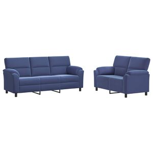 vidaXL Комплект дивани 2 pcs Полицейско синьо Кадифе