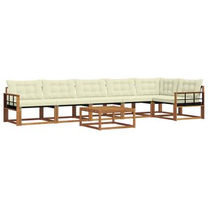 vidaXL Комплект дивани за открито 7 pcs Натурален и Крема