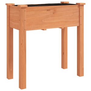 vidaXL Саксия с вложка, кафява, 71x37x76 см, масивна ела