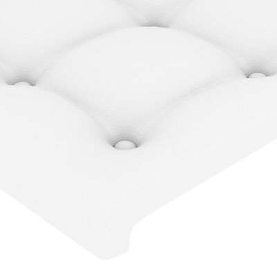 vidaXL Горна табла за легло, бяла, 80x5x78/88 см, изкуствена кожа