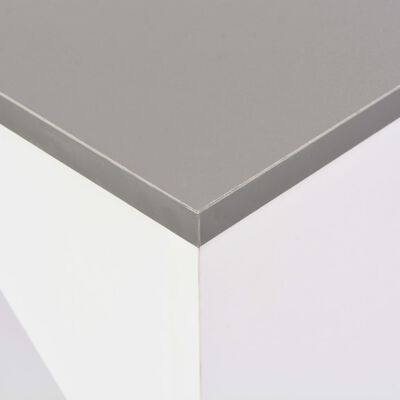 vidaXL Бар маса с подвижен рафт, бяла, 138x39x110 см