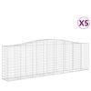 vidaXL Габионни кошници арка 5 бр 400x50x120/140см поцинковано желязо