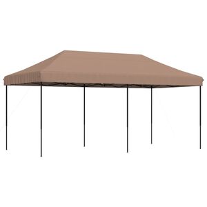 vidaXL Сгъваема парти шатра, pop-up, кафява, 580x292x315 см