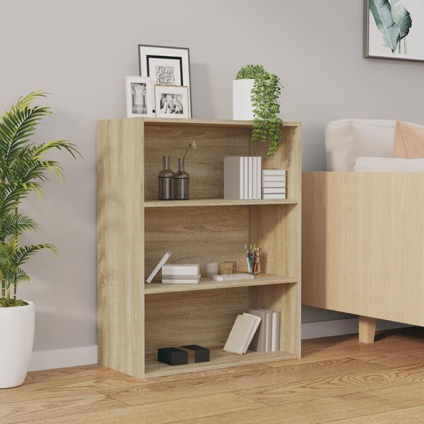 vidaXL Окачен стенен шкаф, дъб сонома, 69,5x32,5x90 см