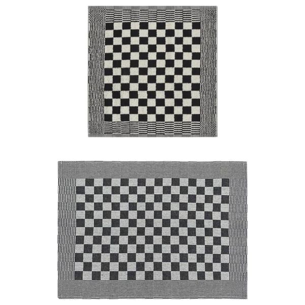 vidaXL Комплект кърпи от 20 части, черен и бял, памук