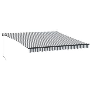vidaXL Ръчно прибираща се тента, антрацит и бял, 400x350 см