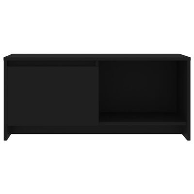 vidaXL ТВ шкаф, черен, 90x35x40 см, ПДЧ