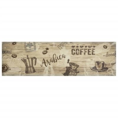 vidaXL Кухненско килимче, миещо, Coffee, кафяво, 45x150 см, кадифе