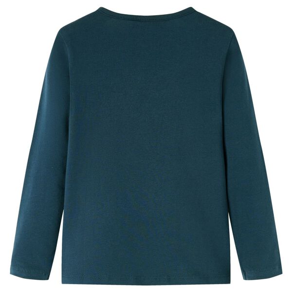 Детска тениска с дълъг ръкав, тъмнозелена, 116