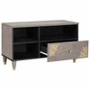 vidaXL ТВ шкаф с чекмедже Сив 80 x 33 x 46 см Солидно мангово дърво
