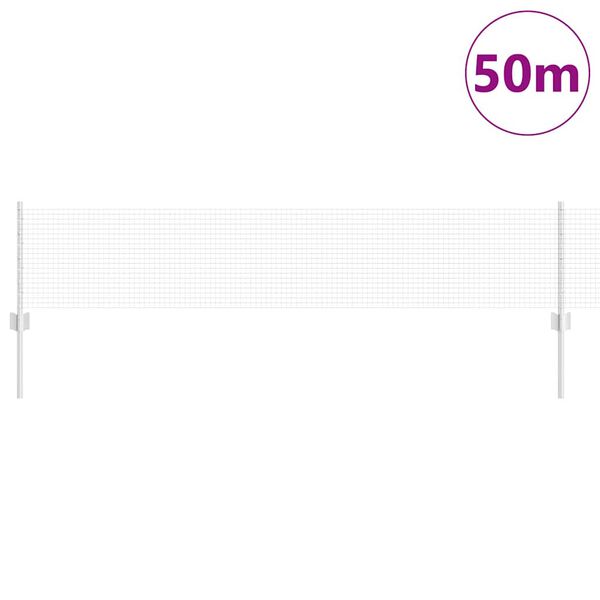 vidaXL Ограда с пост Сребрист 0,4 x 50 м Стомана