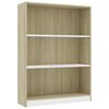 vidaXL Етажерка за книги бяло сонома дъб 80x24x108 см инженерно дърво