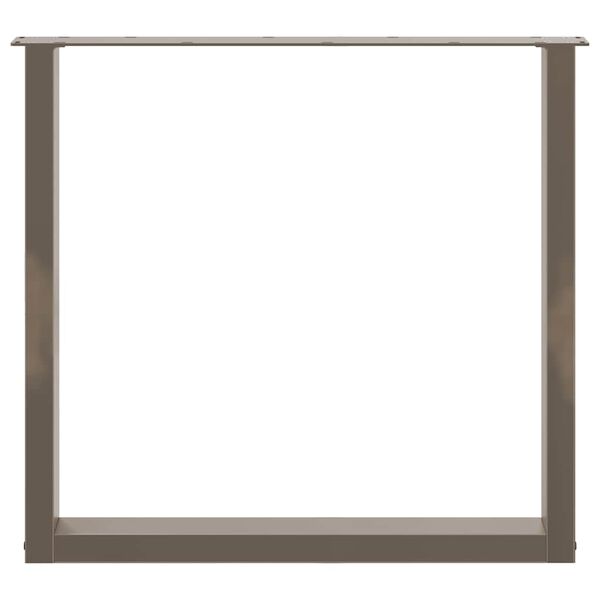 vidaXL Крака за трапезна маса, U-образни, 2 бр., естествена стомана, 80 x (72-73) см, стомана