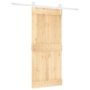 vidaXL Преплъзваща се врата 90 x 210 cm Естествено и бяло