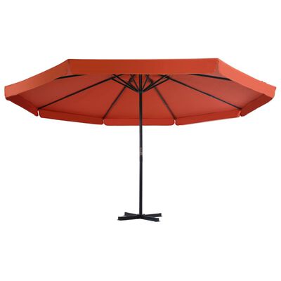 vidaXL Градински чадър с алуминиев прът, 500 см, теракота