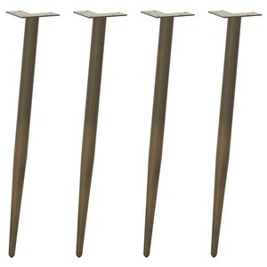 vidaXL Крака за конзолна маса, конична форма, 4 бр., естествена стомана, 72-73 см, стомана