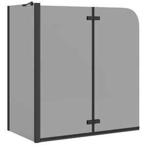 vidaXL Душова обшивка Черно 120 x 68 x 130 см ESG стъкло и алуминий