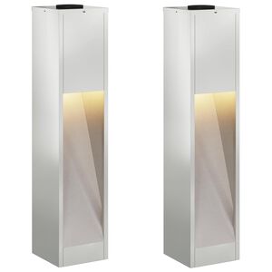 vidaXL Слънчев LED светлинен указател 2 бр. Топло бяло 18 x 18 x 80 cm