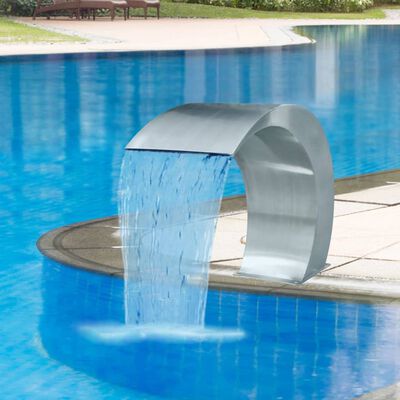 vidaXL Градински фонтан за басейн, неръждаема стомана, 45x30x60 см