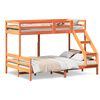 vidaXL Двуетажно легло, 80x200/140x200 см, восъчнокафяво, бор масив