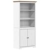 vidaXL Етажерка за книги BODO бяло и кафяво 82x40x173 см бор масив