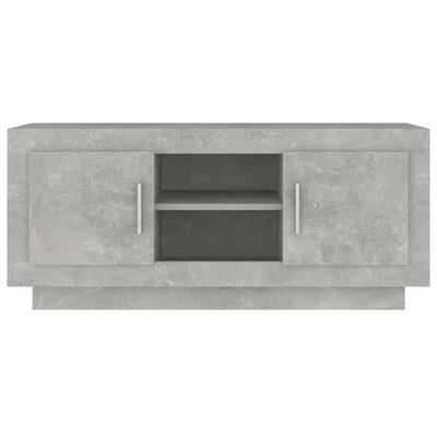 vidaXL ТВ шкаф, бетонно сиво, 102x35x45 см, инженерно дърво