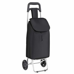 vidaXL Пазарски тролей Черно 35 x 28 x 92 см Оксфордска тъкан