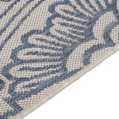 vidaXL Градински плоскотъкан килим, 80x150 см, синя шарка