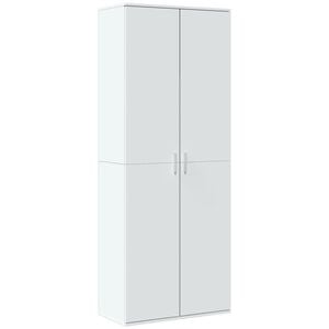 vidaXL Висок шкаф, бял, 70x35x180 см, инженерно дърво