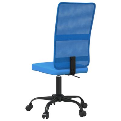 vidaXL Офис стол с регулируема височина, син, мрежеста материя