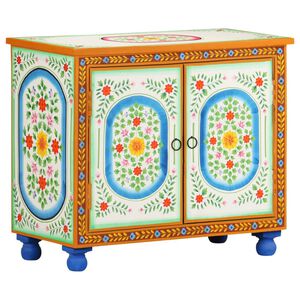 vidaXL Ръчно декориран шкаф, 70x35x60 см, мангово дърво масив