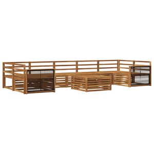 vidaXL Комплект дивани за открито 8 pcs Натурално
