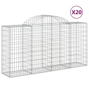 vidaXL Габионни кошници арка 20 бр 200x50x100/120см поцинковано желязо