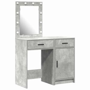 vidaXL Тоалетка с чекмедже 2 pcs Сив 50 x 41 x 135 см Инженерно дърво