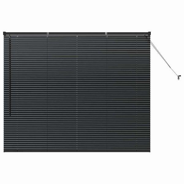 vidaXL Вертикални щори С завеси Черно 130 x 155 см Алуминий
