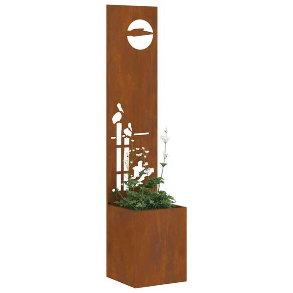 vidaXL Екран за градинска неприкосновеност Ръждясало 32 x 140 см