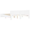 vidaXL Рамка за легло с табла и LED, бяла, 180x200 см